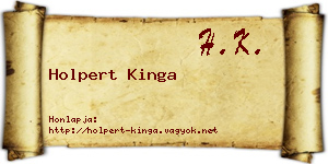 Holpert Kinga névjegykártya